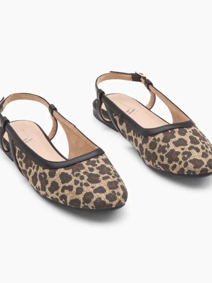 Ballerines slingback Tina bride Léopard