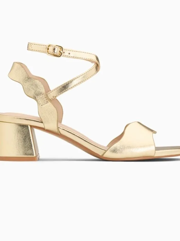 Sandales à talon or à brides Melodie Doré