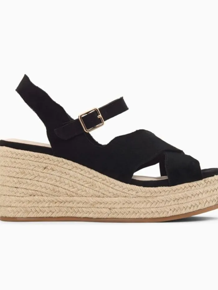 Sandales compensées Théoline Noir