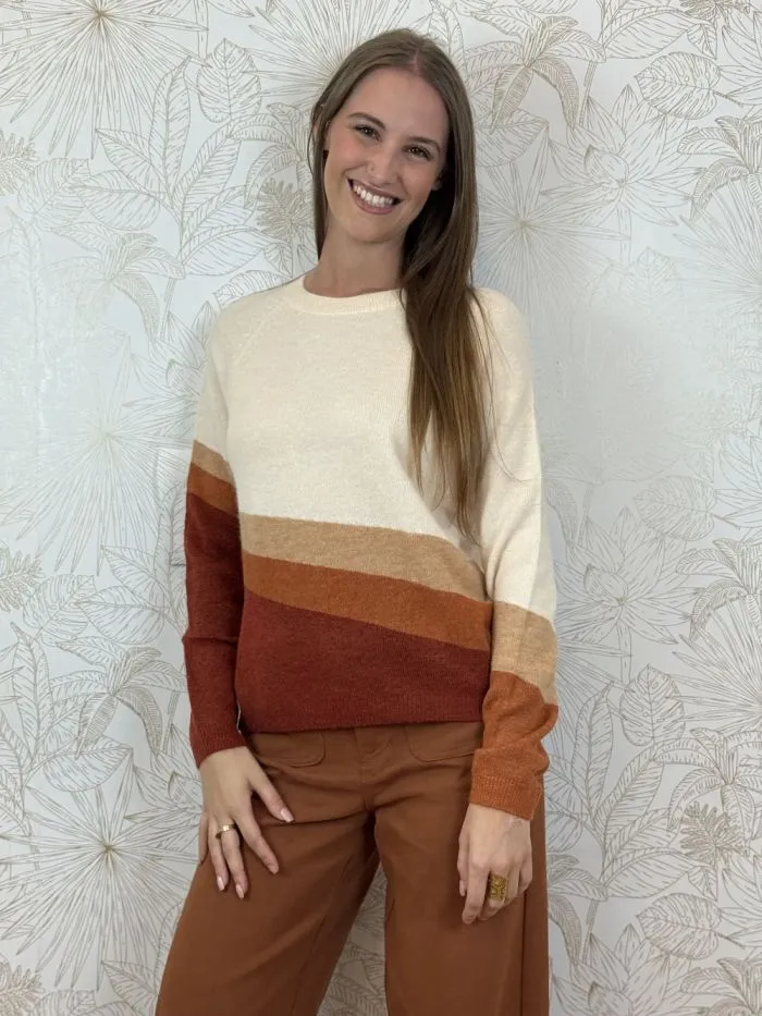 Pull motif Sarandon Vanille