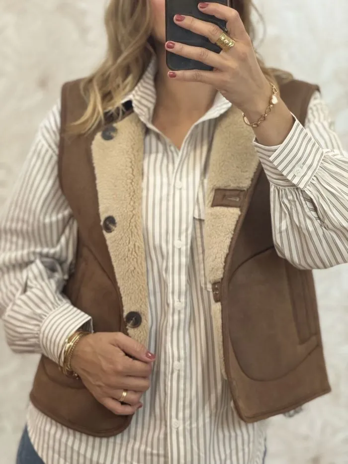 Veste Nico sherpa Camel