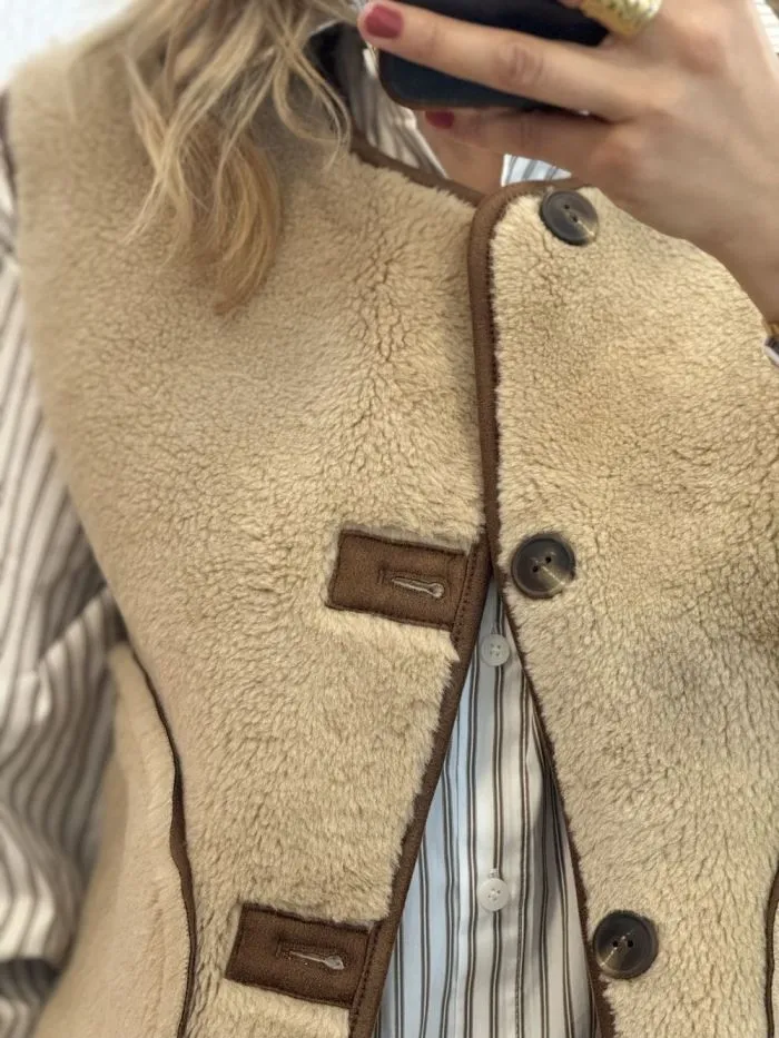 Veste Nico sherpa Camel