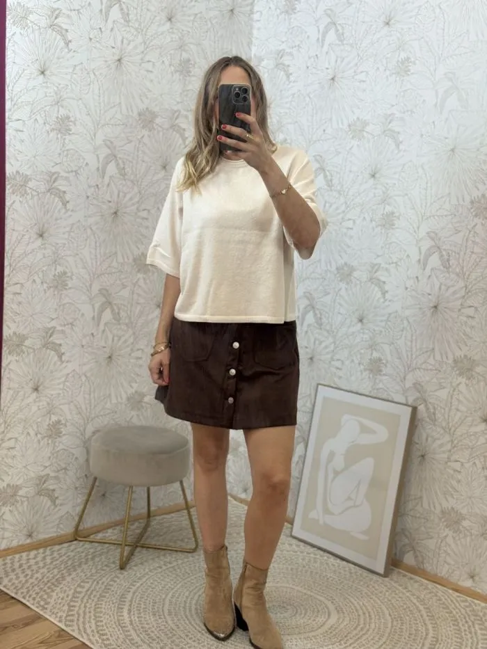 Pull Loyal manches courtes Ecru