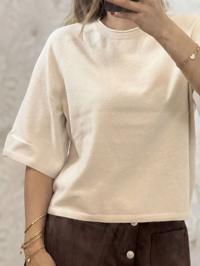 Pull Loyal manches courtes Ecru