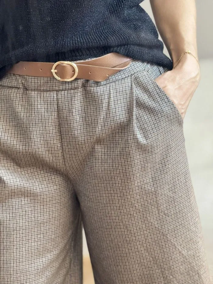 Bermuda Check avec ceinture Prince choco