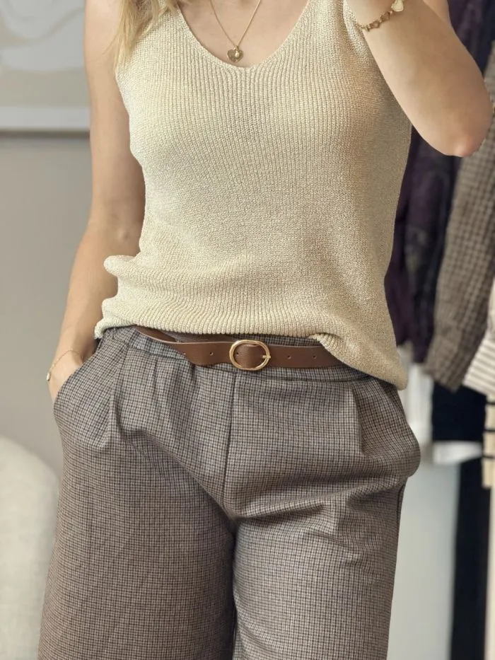 Débardeur Cia tricot lurex Ecru