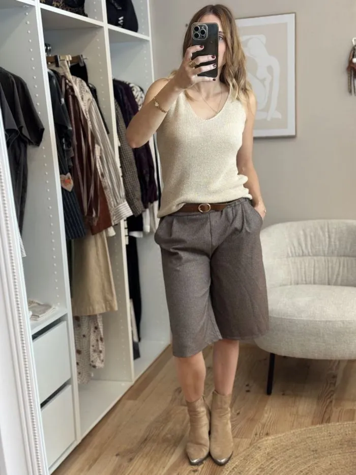 Débardeur Cia tricot lurex Ecru