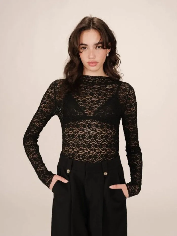 Tee shirt Shady dentelle Noir