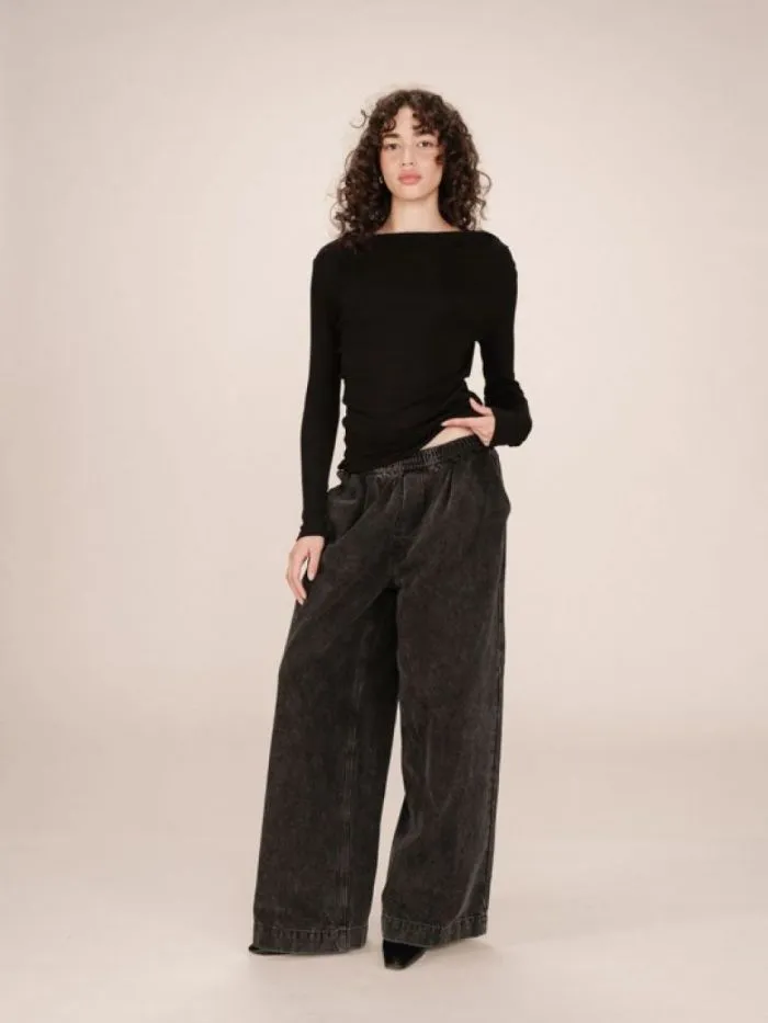 Tee shirt drapé Sioux Noir