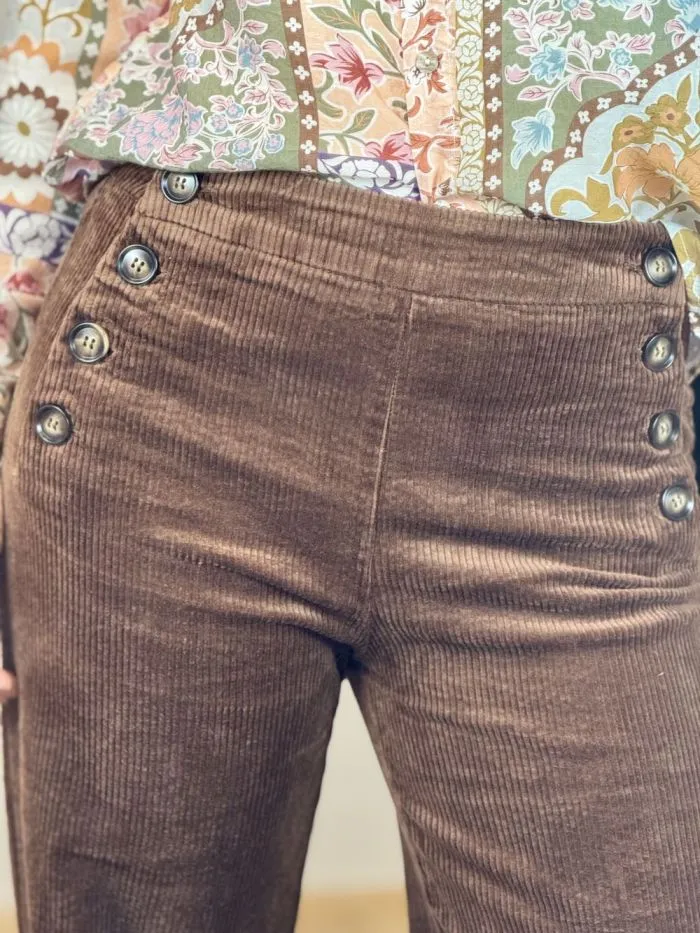 Pantalon velours Ysée Chocolat