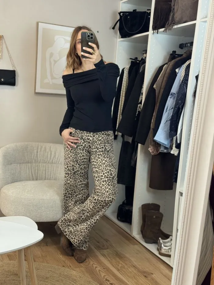 Top Live Love offshoulder Noir