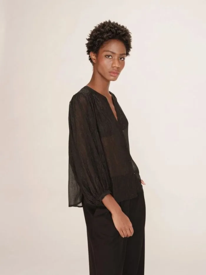 Blouse transparente Tarzy Noir