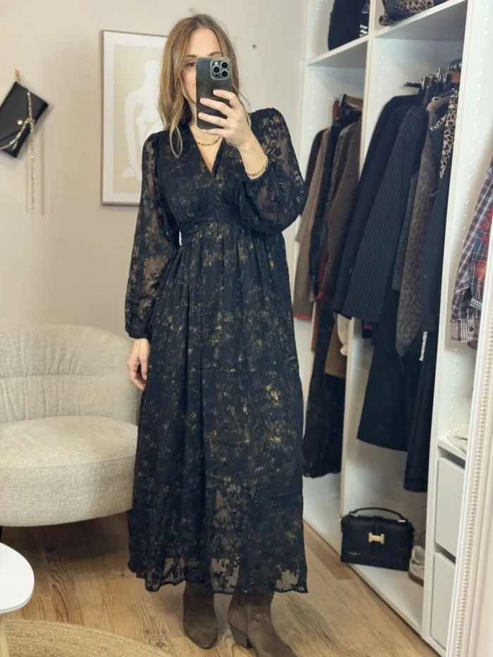 Robe longue Ysaure Noir