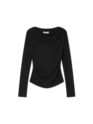 Tee shirt drapé Sioux Noir