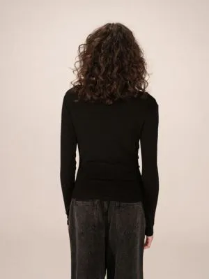 Tee shirt drapé Sioux Noir