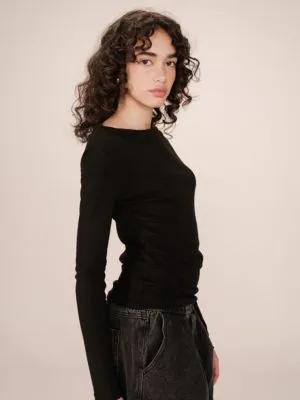 Tee shirt drapé Sioux Noir