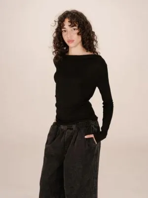 Tee shirt drapé Sioux Noir